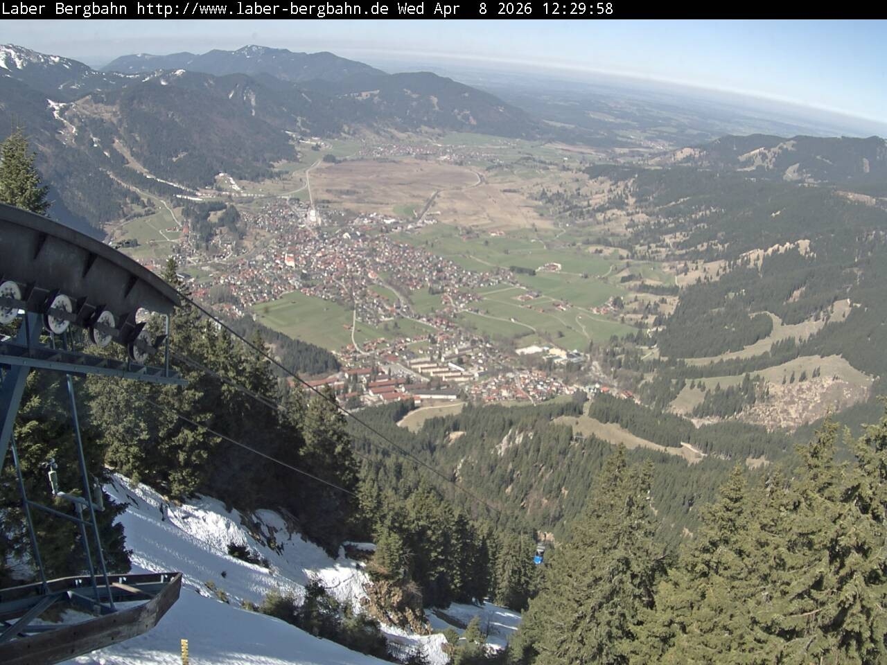 Archiv Foto Webcam Blick auf Oberammergau (Laber Bahn Bergstation)