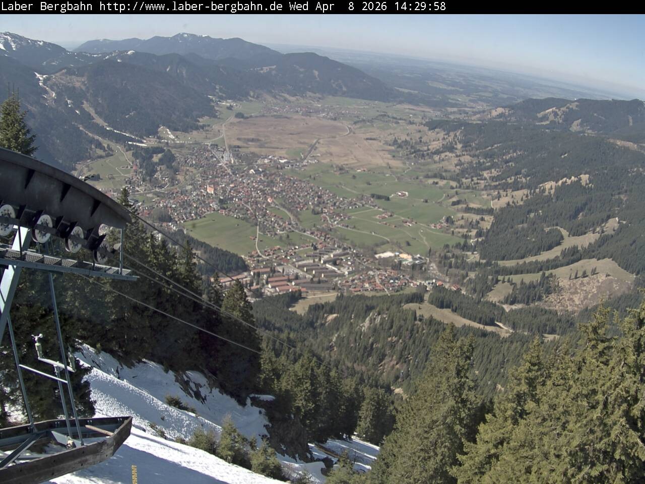 Archived image Webcam View of Oberammergau (Laber Bahn mountain station)