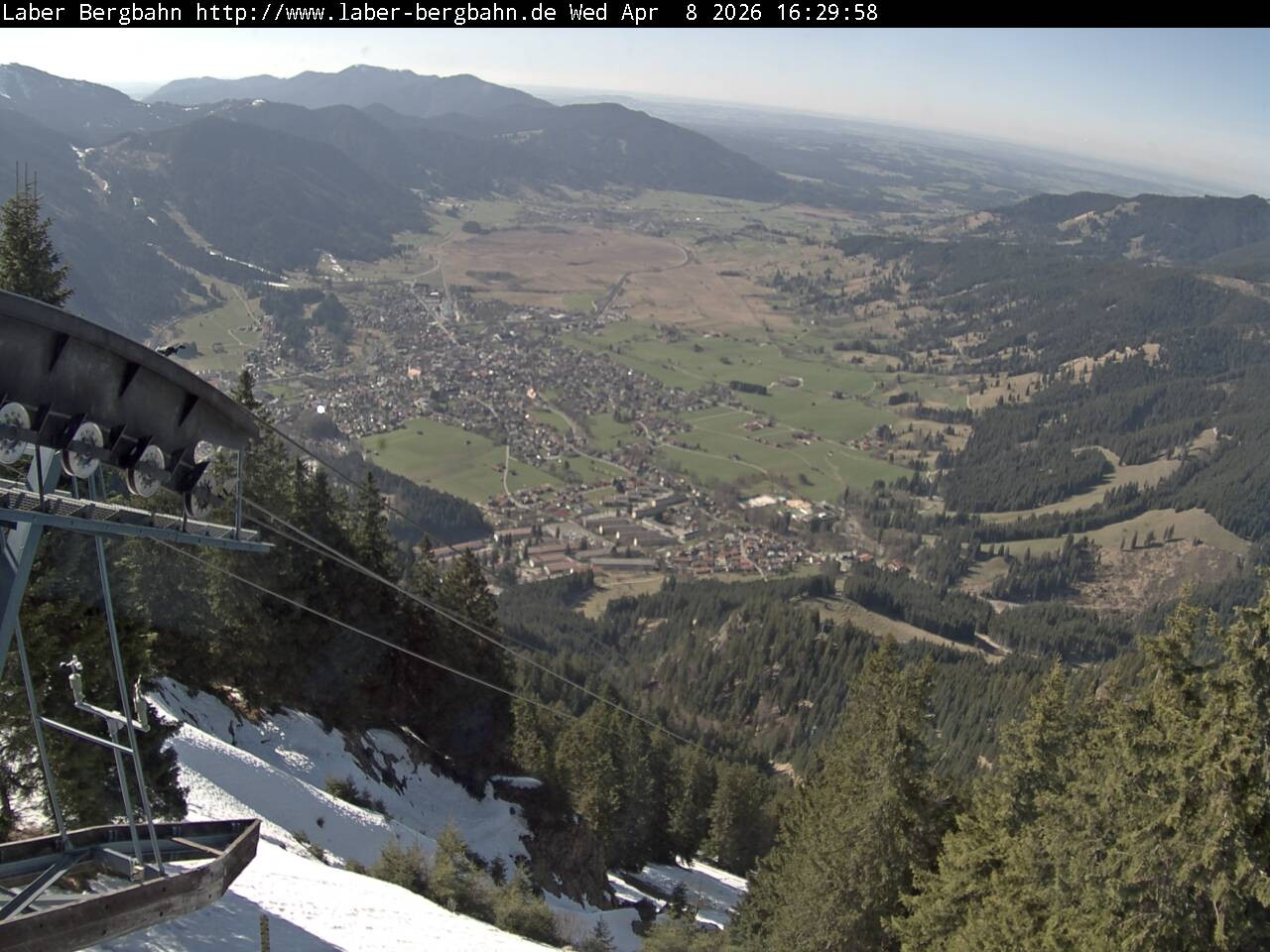 Archived image Webcam View of Oberammergau (Laber Bahn mountain station)