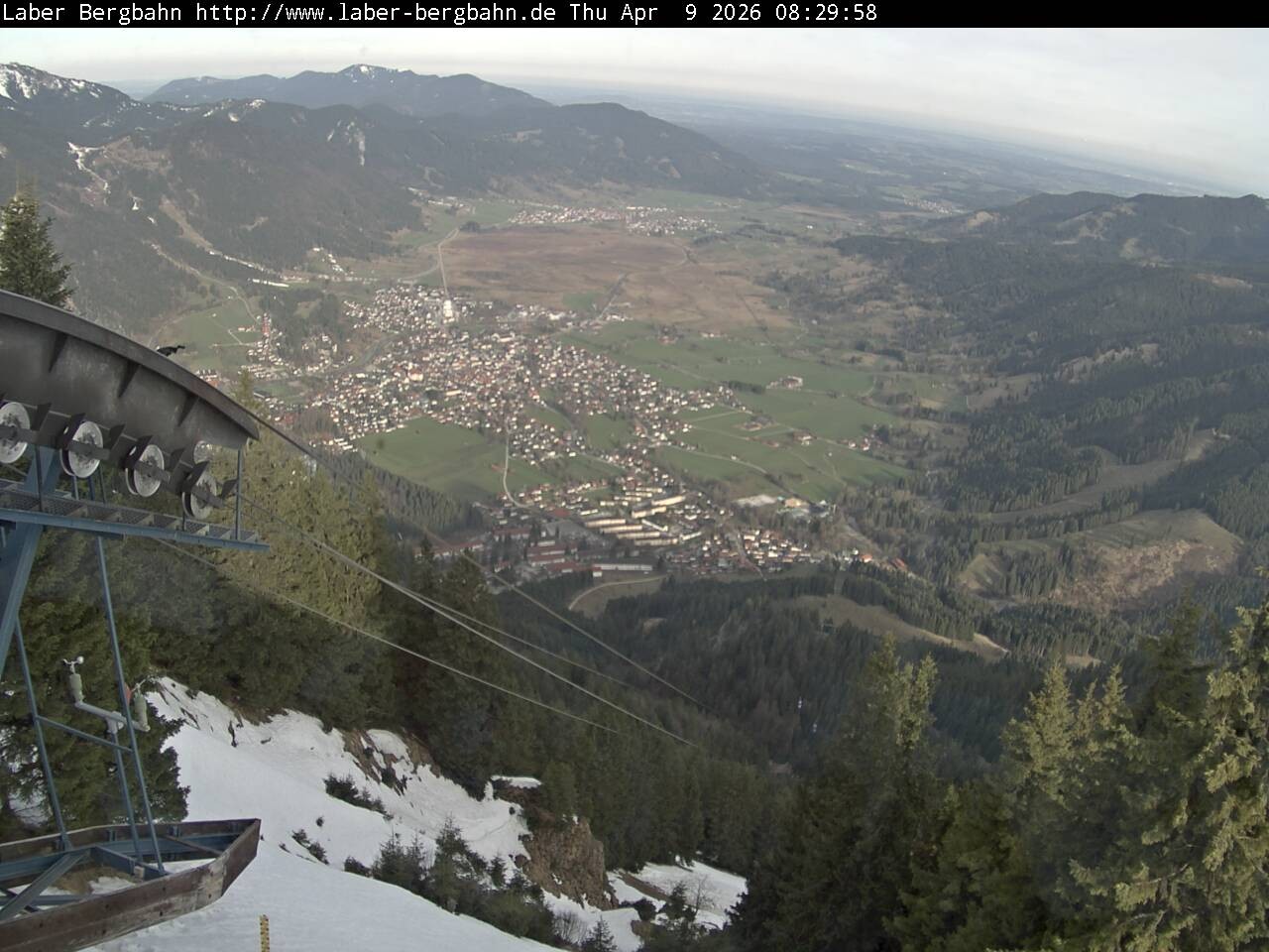 Archiv Foto Webcam Blick auf Oberammergau (Laber Bahn Bergstation)