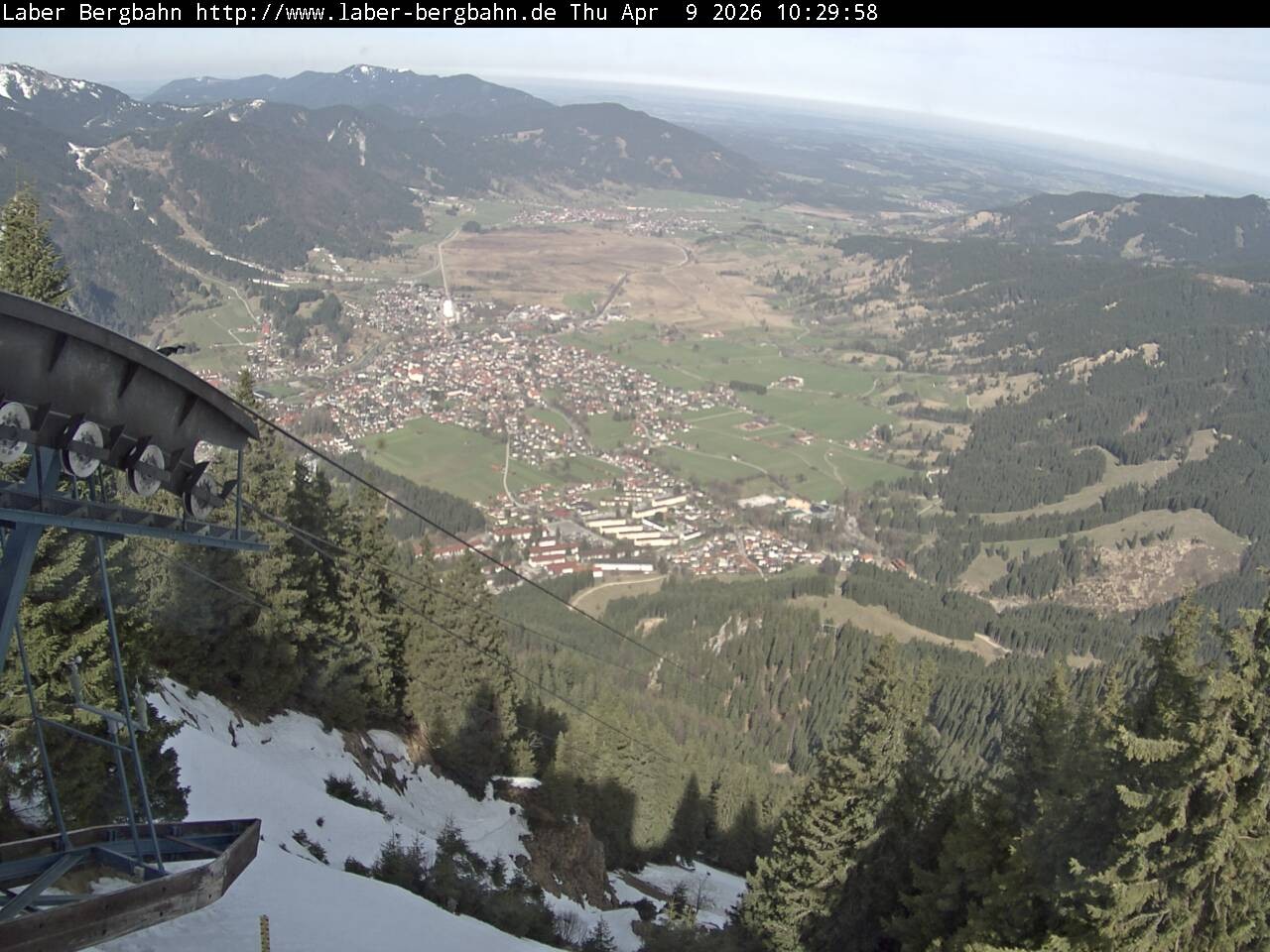 Archiv Foto Webcam Blick auf Oberammergau (Laber Bahn Bergstation)