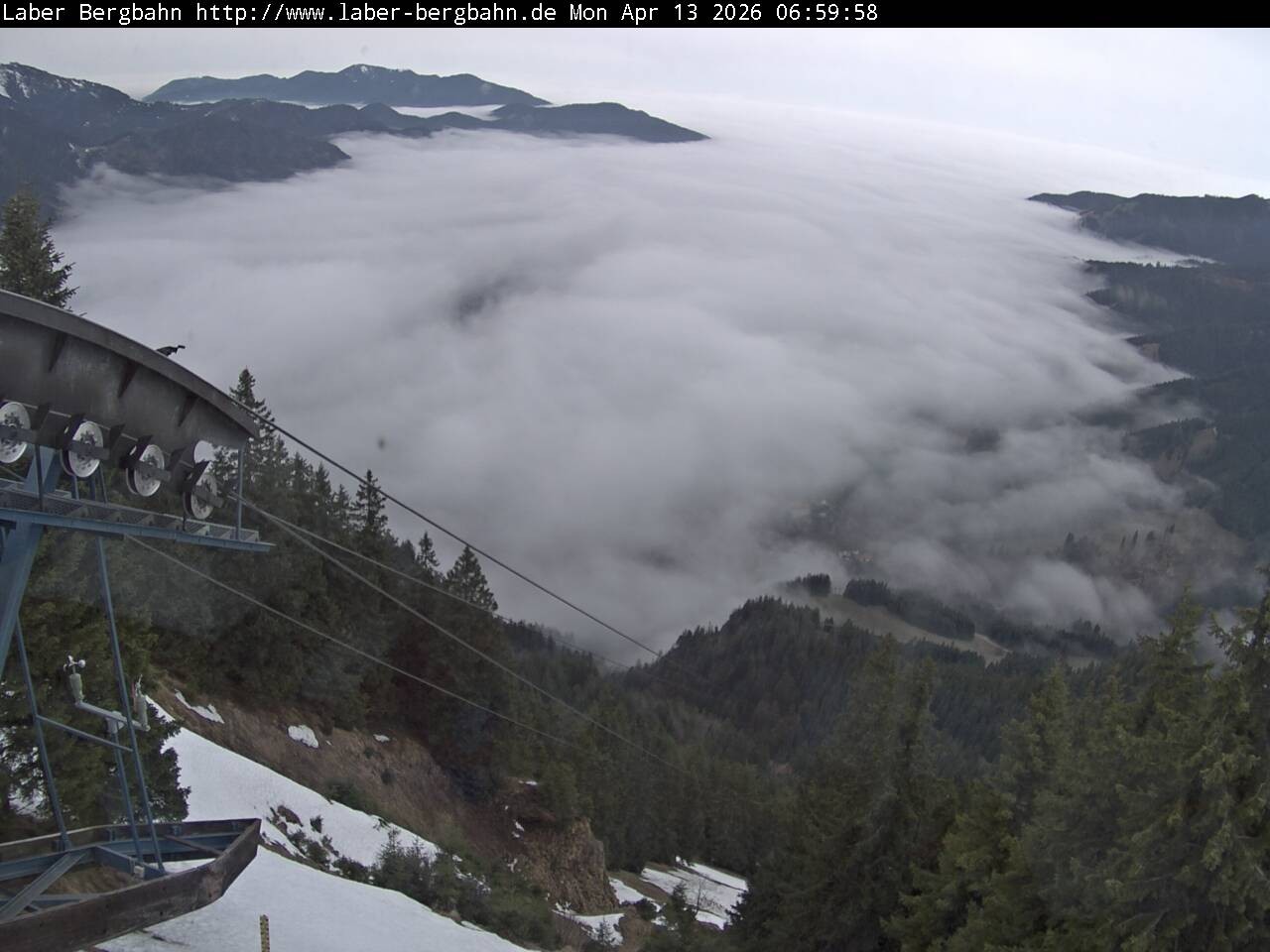 Archived image Webcam View of Oberammergau (Laber Bahn mountain station)