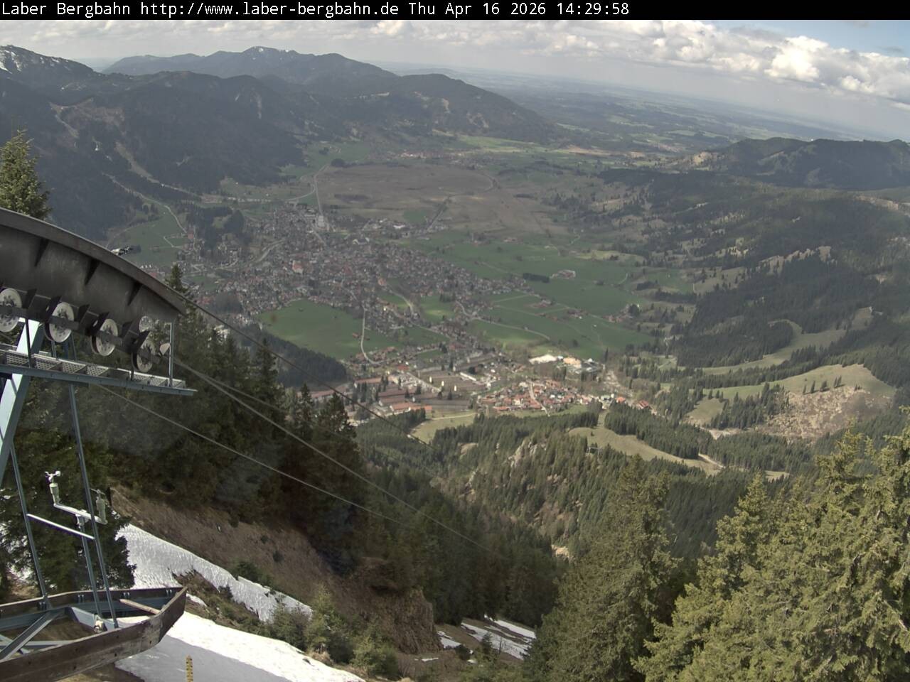 Archived image Webcam View of Oberammergau (Laber Bahn mountain station)