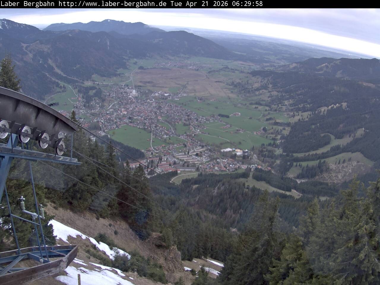 Archiv Foto Webcam Blick auf Oberammergau (Laber Bahn Bergstation)