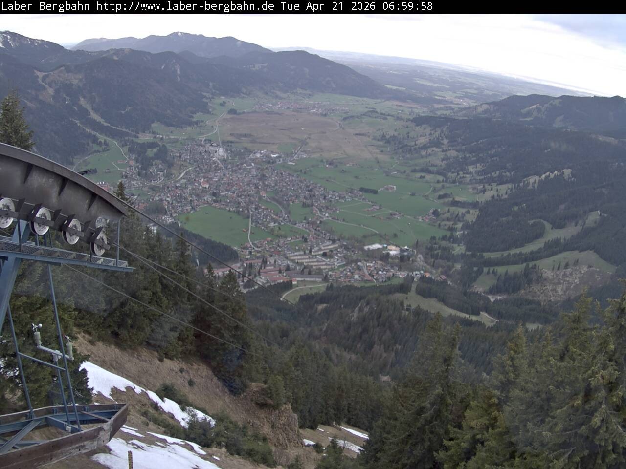 Archiv Foto Webcam Blick auf Oberammergau (Laber Bahn Bergstation)