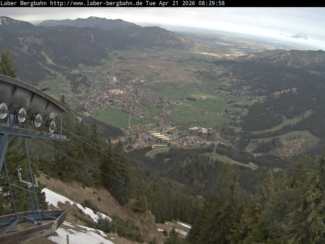 Archiv Foto Webcam Blick auf Oberammergau (Laber Bahn Bergstation)