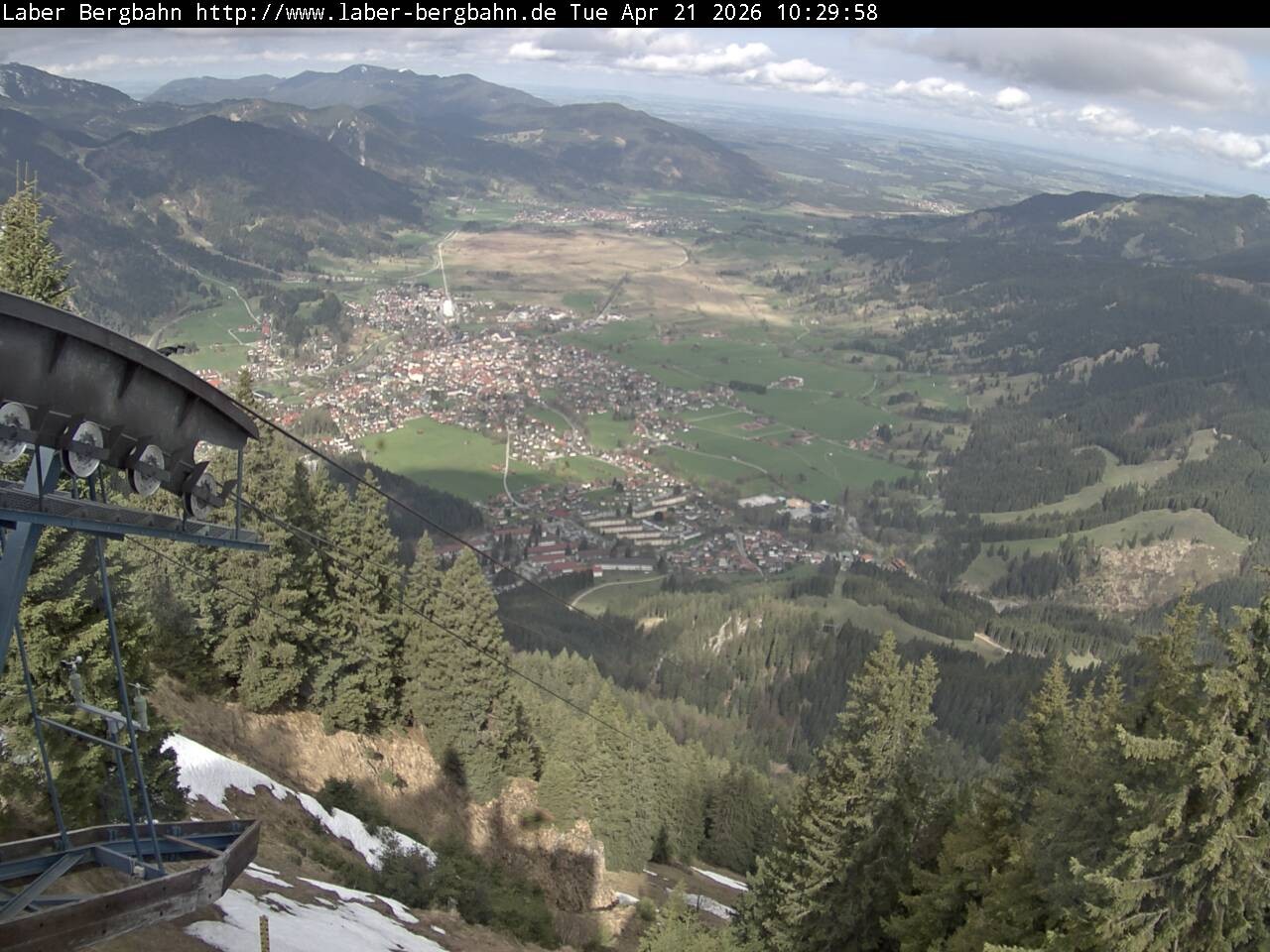 Archiv Foto Webcam Blick auf Oberammergau (Laber Bahn Bergstation)