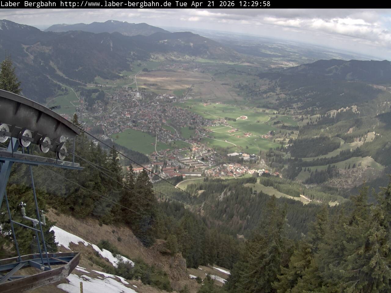Archiv Foto Webcam Blick auf Oberammergau (Laber Bahn Bergstation)