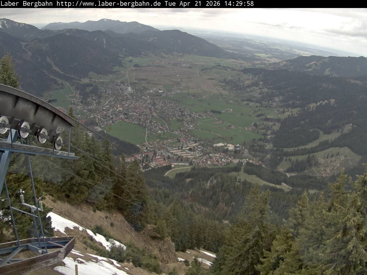 Archived image Webcam View of Oberammergau (Laber Bahn mountain station)