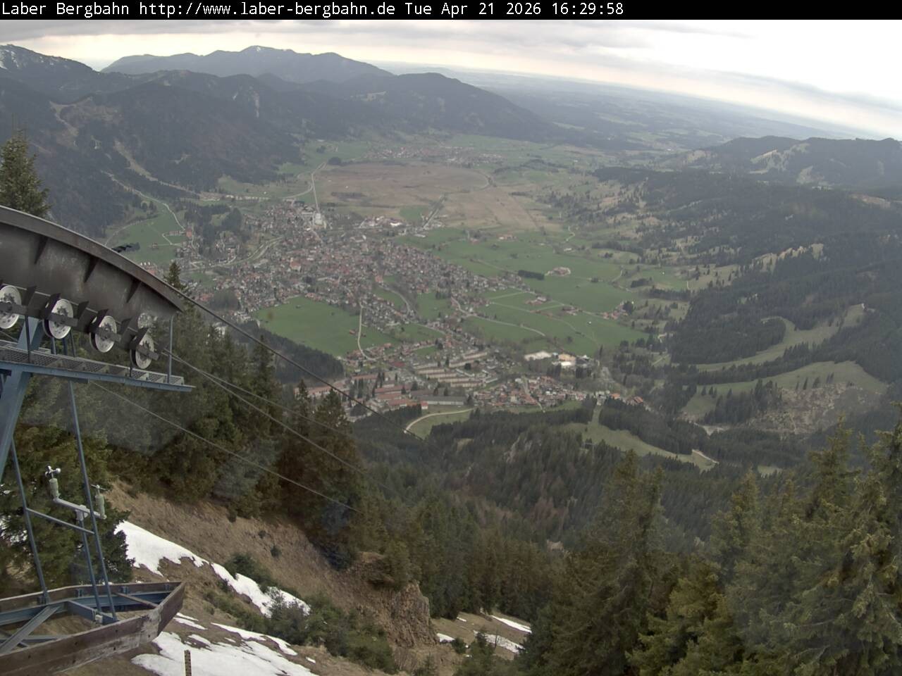 Archived image Webcam View of Oberammergau (Laber Bahn mountain station)