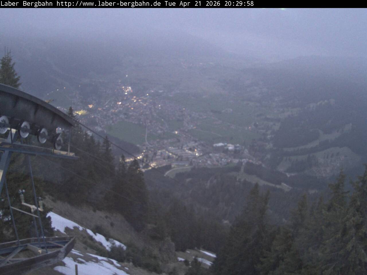 Archived image Webcam View of Oberammergau (Laber Bahn mountain station)