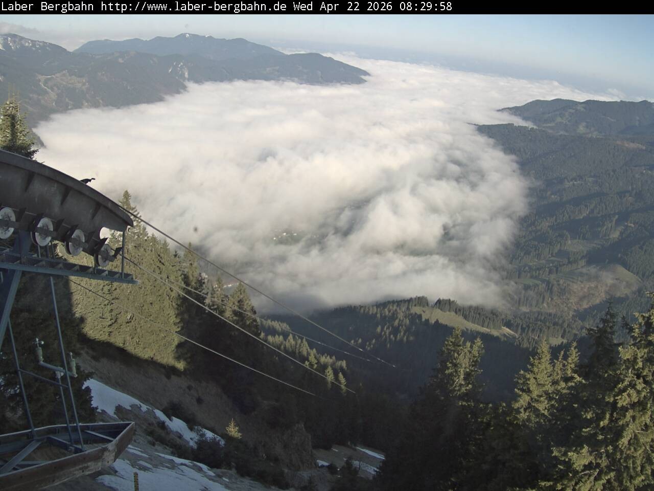 Archiv Foto Webcam Blick auf Oberammergau (Laber Bahn Bergstation)