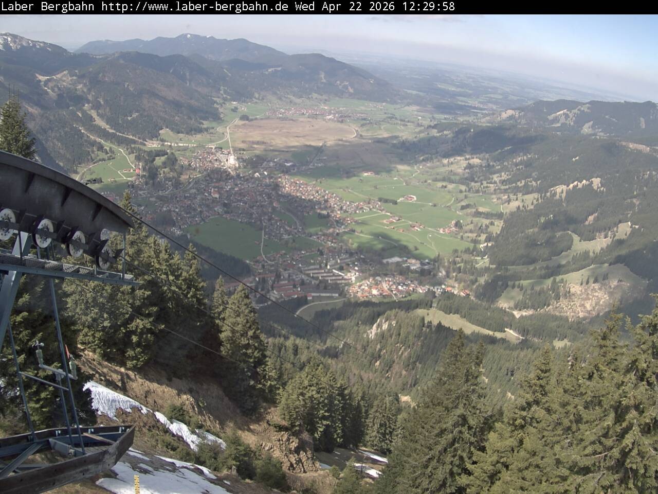 Archiv Foto Webcam Blick auf Oberammergau (Laber Bahn Bergstation)