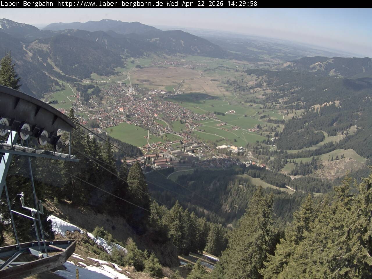 Archiv Foto Webcam Blick auf Oberammergau (Laber Bahn Bergstation)