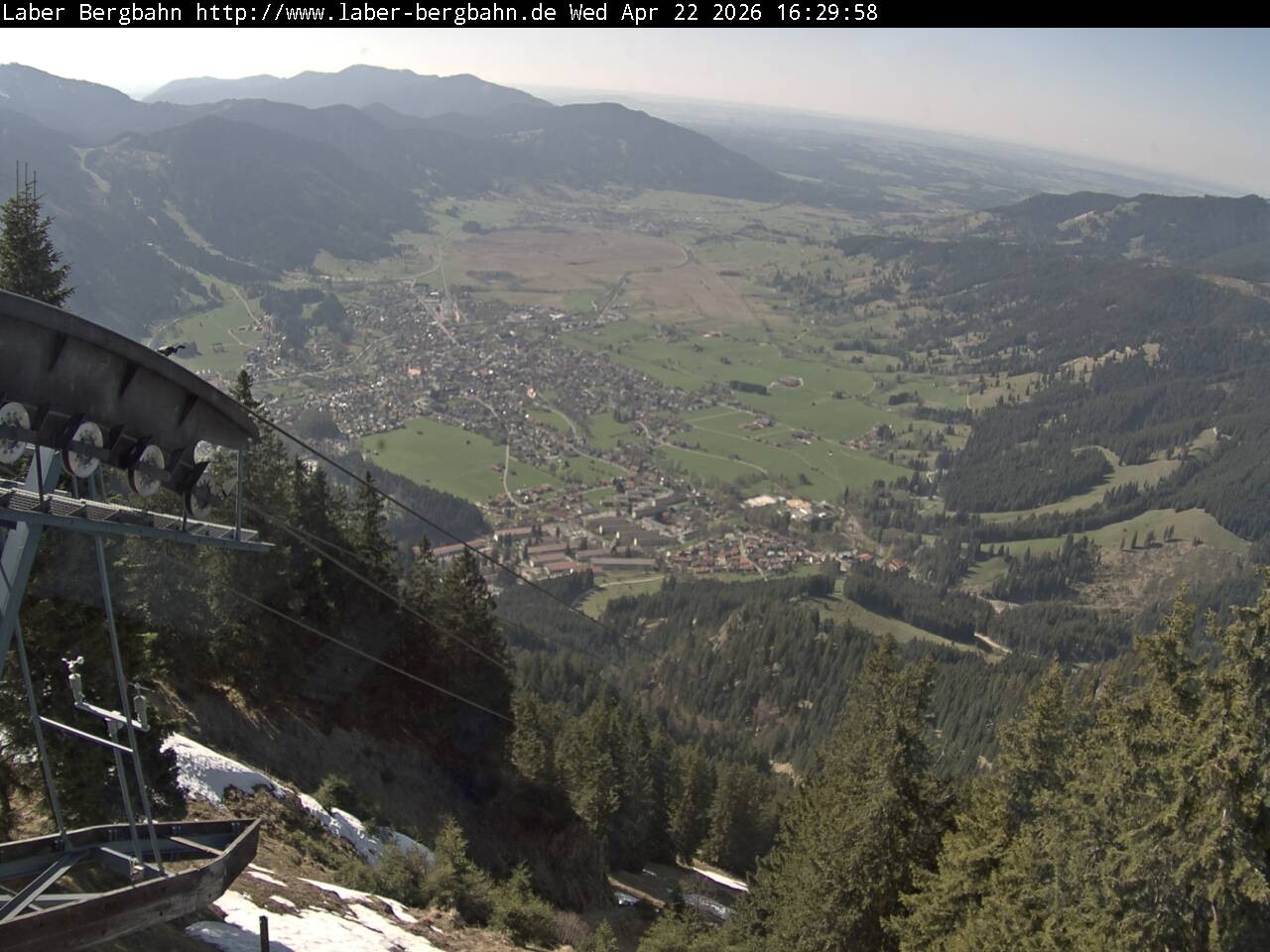 Archiv Foto Webcam Blick auf Oberammergau (Laber Bahn Bergstation)