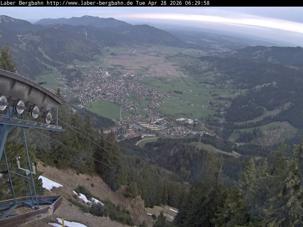 Archiv Foto Webcam Blick auf Oberammergau (Laber Bahn Bergstation)