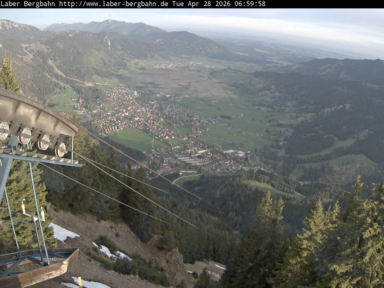 Archiv Foto Webcam Blick auf Oberammergau (Laber Bahn Bergstation)