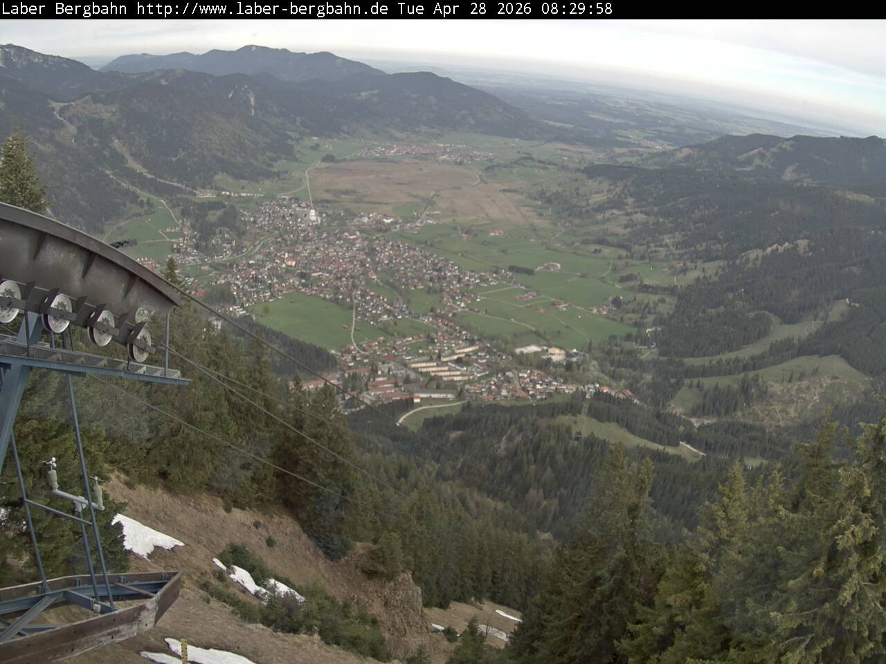 Archiv Foto Webcam Blick auf Oberammergau (Laber Bahn Bergstation)