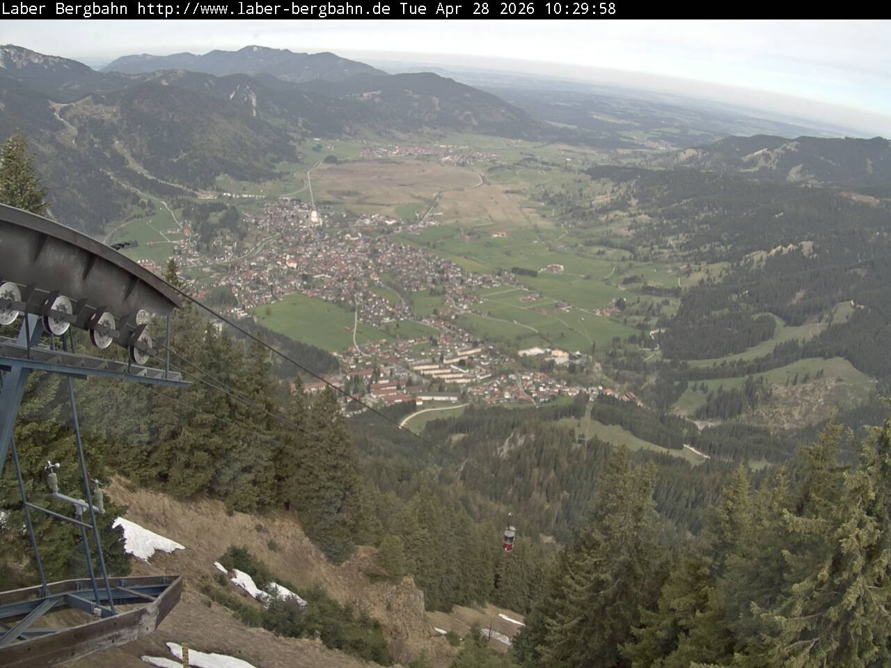 Archiv Foto Webcam Blick auf Oberammergau (Laber Bahn Bergstation)