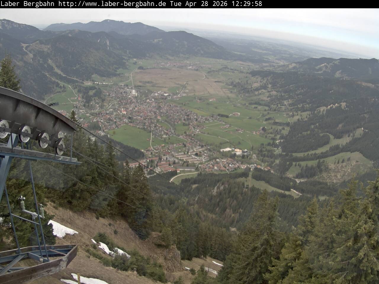 Archiv Foto Webcam Blick auf Oberammergau (Laber Bahn Bergstation)