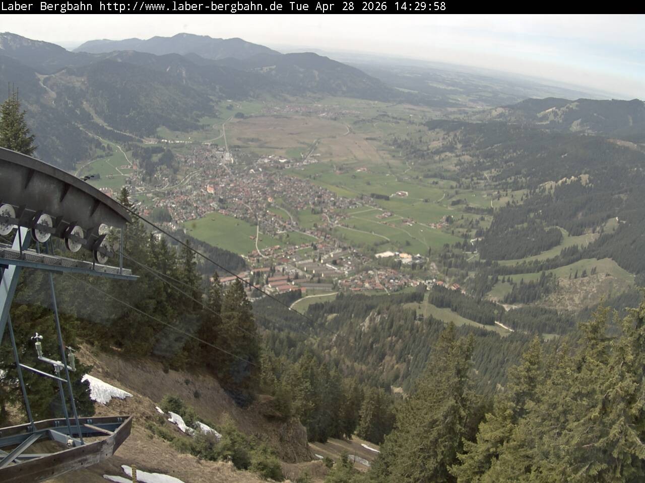 Archiv Foto Webcam Blick auf Oberammergau (Laber Bahn Bergstation)