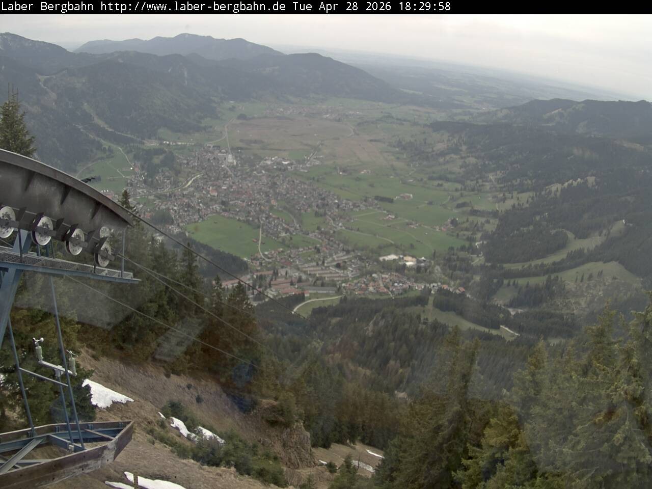 Archived image Webcam View of Oberammergau (Laber Bahn mountain station)