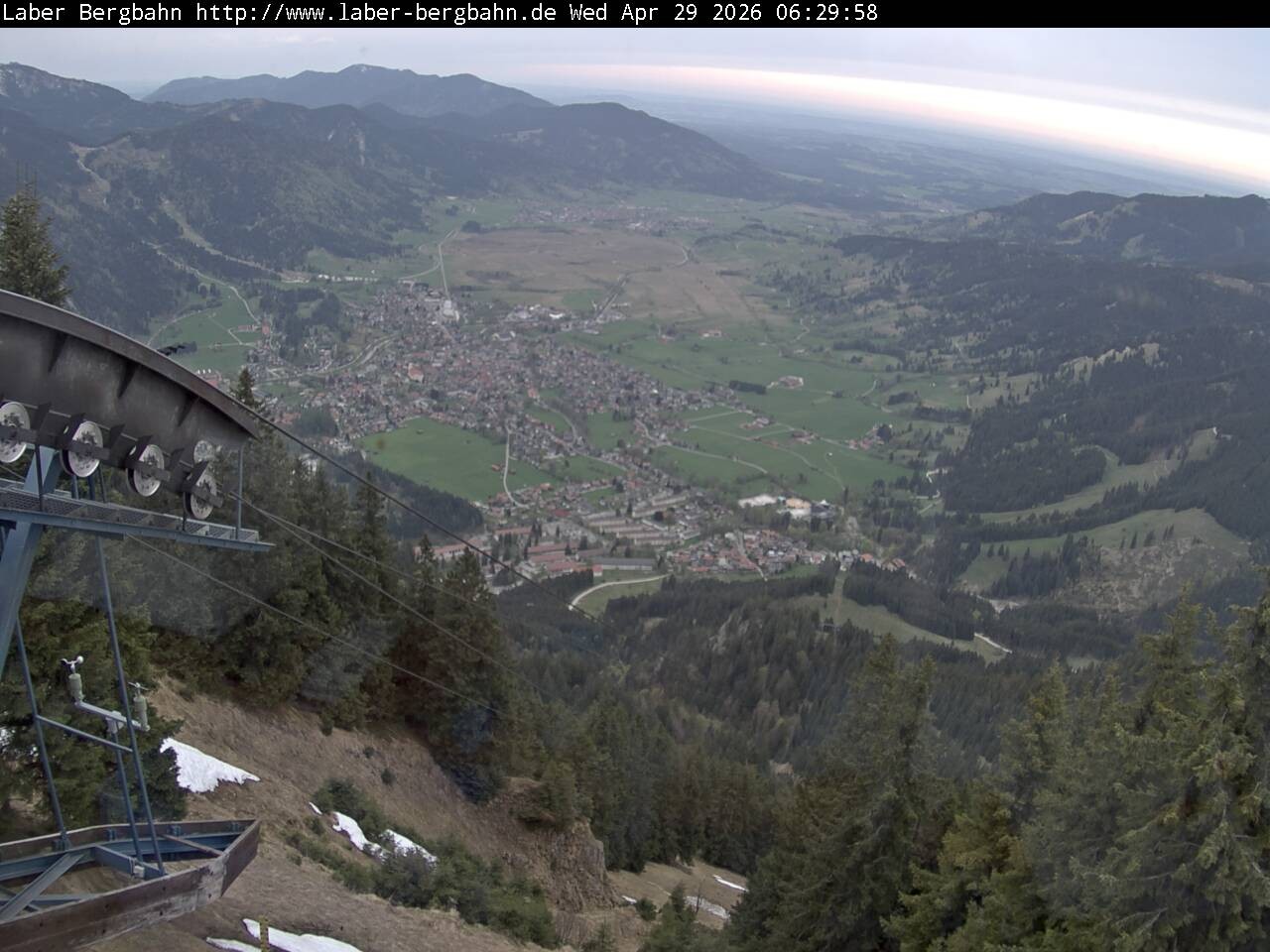 Archiv Foto Webcam Blick auf Oberammergau (Laber Bahn Bergstation)
