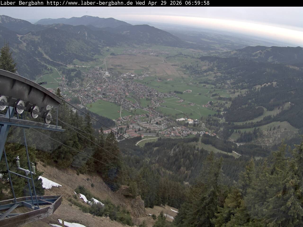 Archiv Foto Webcam Blick auf Oberammergau (Laber Bahn Bergstation)