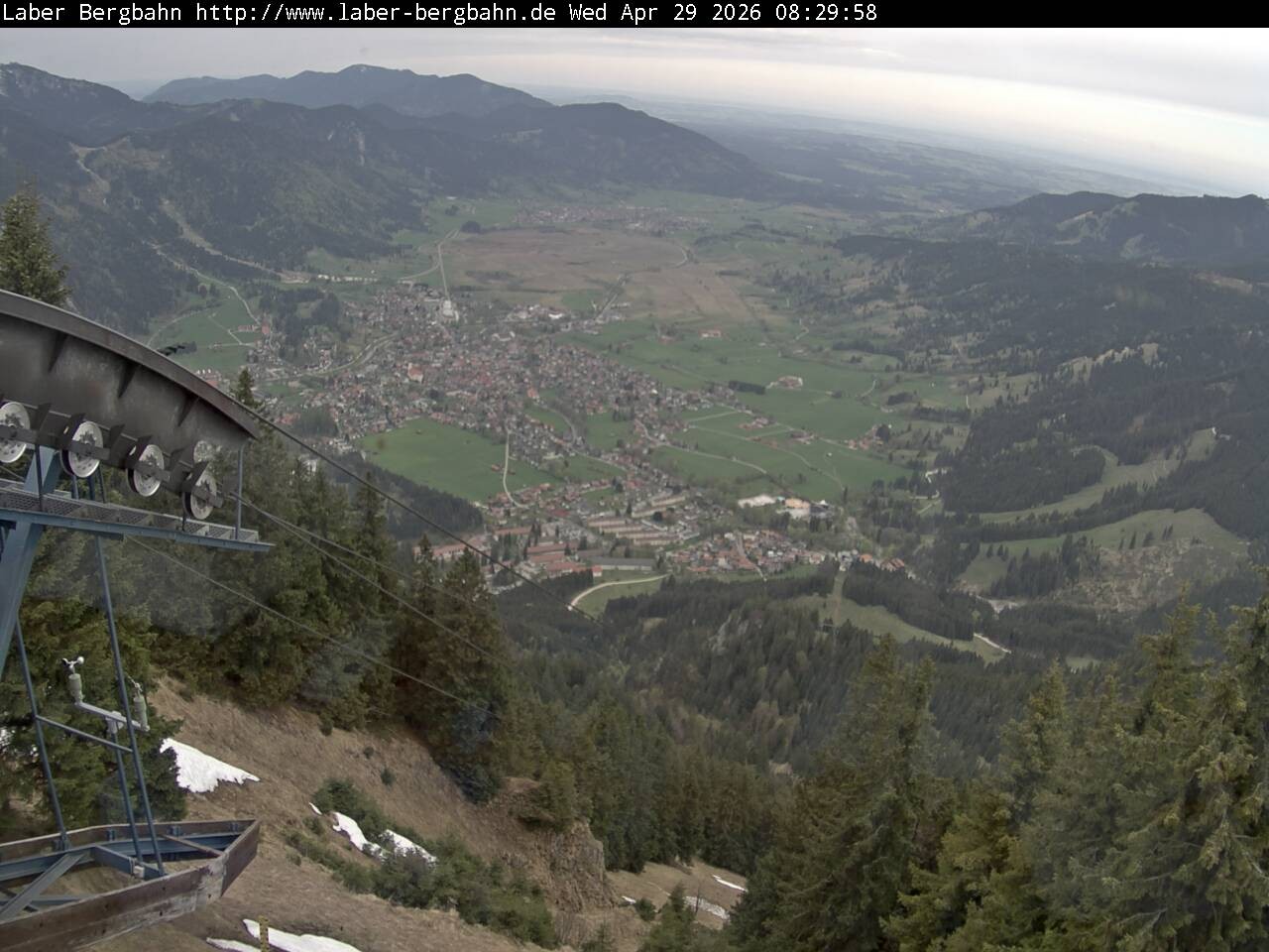Archiv Foto Webcam Blick auf Oberammergau (Laber Bahn Bergstation)