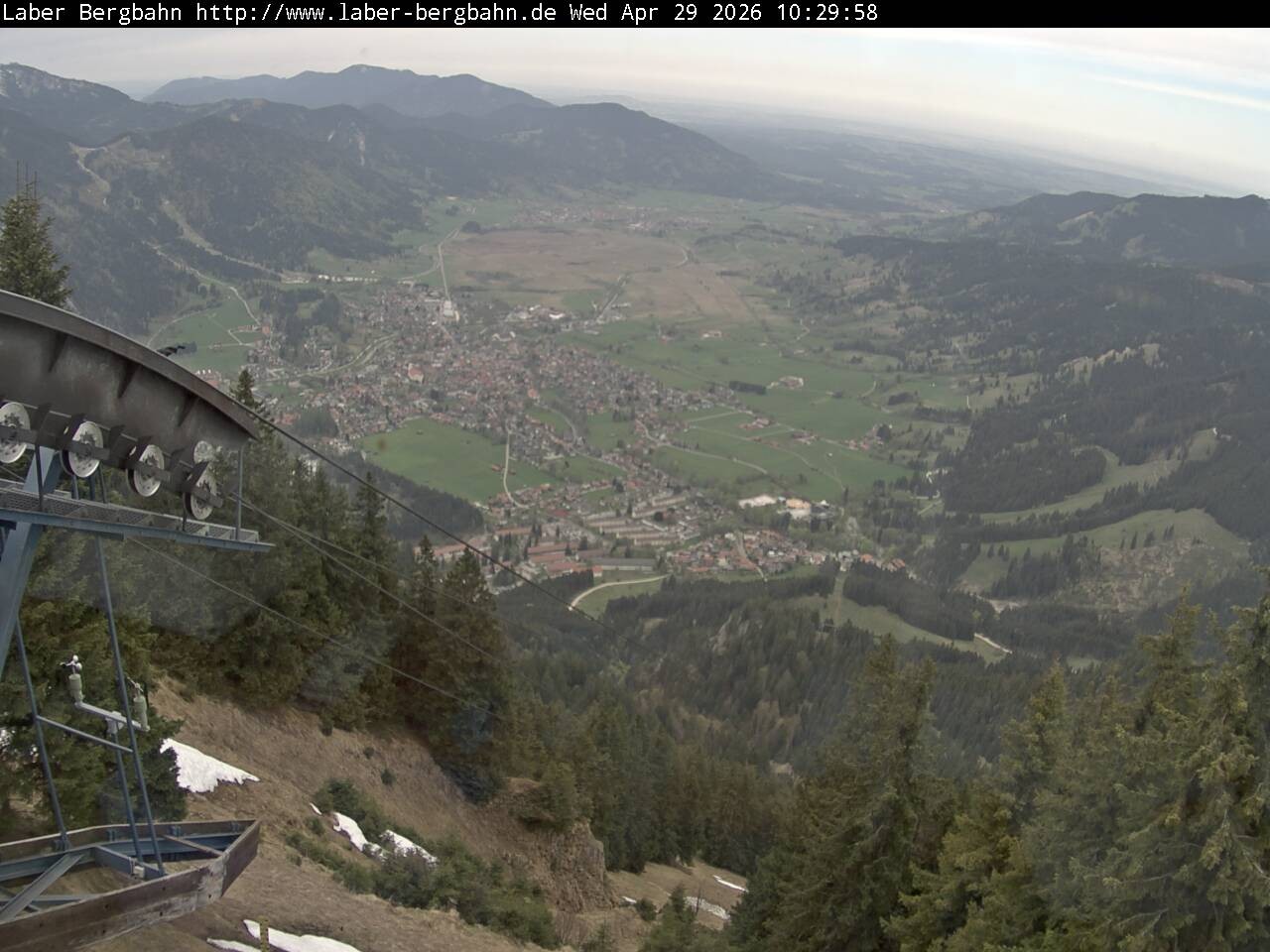 Archiv Foto Webcam Blick auf Oberammergau (Laber Bahn Bergstation)