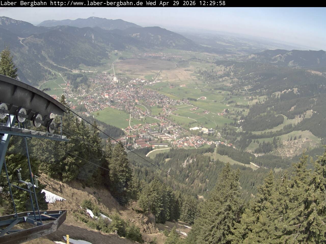 Archiv Foto Webcam Blick auf Oberammergau (Laber Bahn Bergstation)