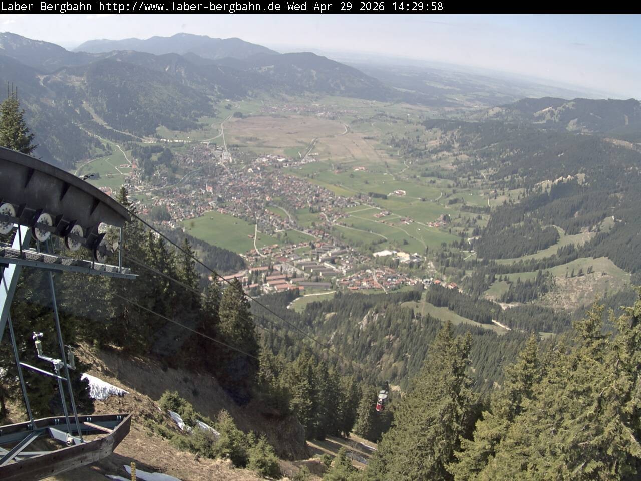 Archiv Foto Webcam Blick auf Oberammergau (Laber Bahn Bergstation)