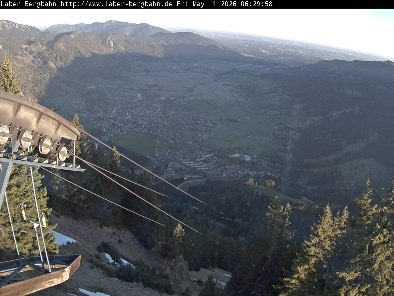 Archiv Foto Webcam Blick auf Oberammergau (Laber Bahn Bergstation)
