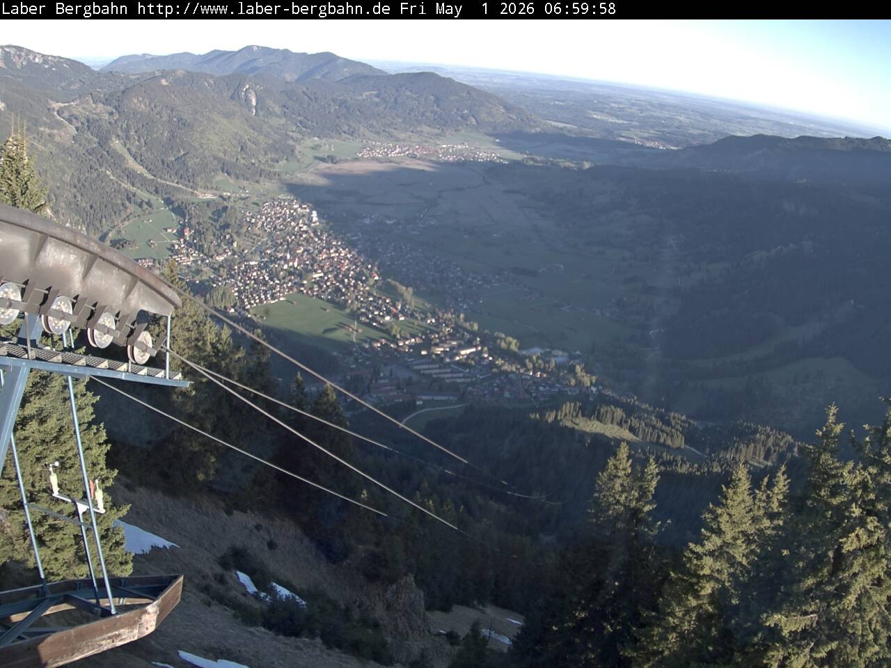 Archiv Foto Webcam Blick auf Oberammergau (Laber Bahn Bergstation)