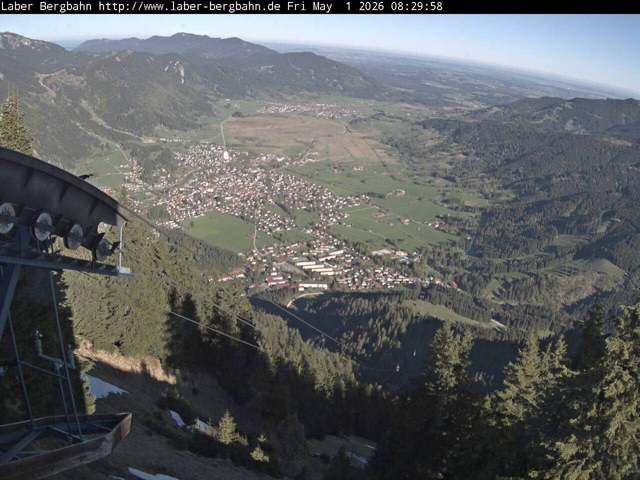 Archiv Foto Webcam Blick auf Oberammergau (Laber Bahn Bergstation)