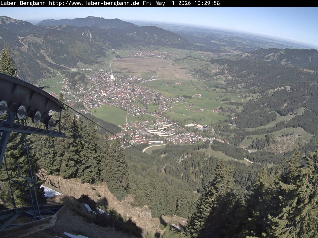 Archiv Foto Webcam Blick auf Oberammergau (Laber Bahn Bergstation)