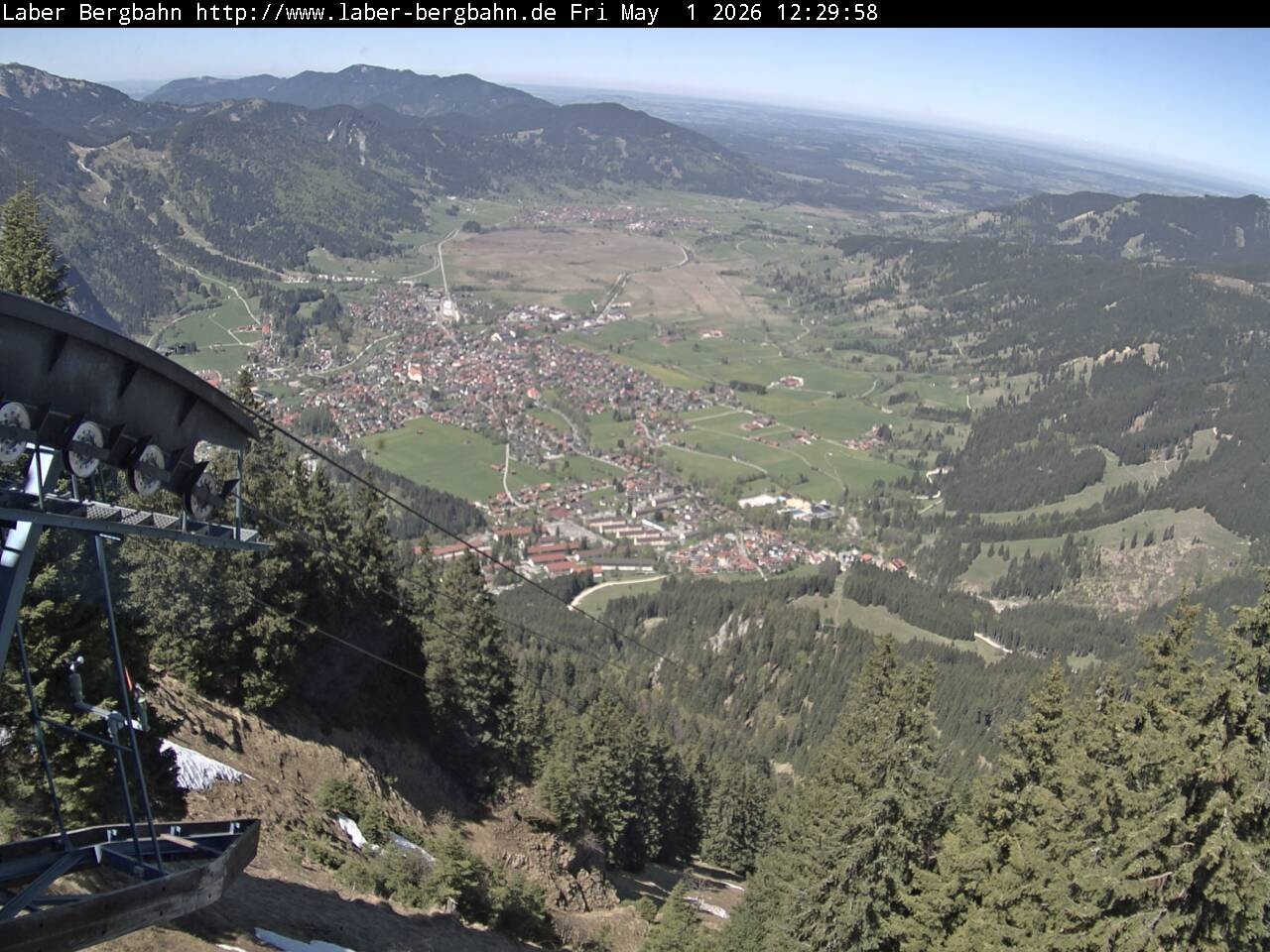 Archiv Foto Webcam Blick auf Oberammergau (Laber Bahn Bergstation)