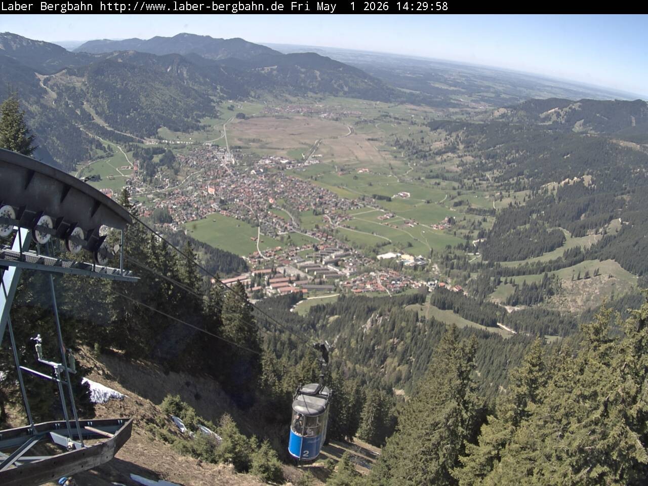 Archiv Foto Webcam Blick auf Oberammergau (Laber Bahn Bergstation)