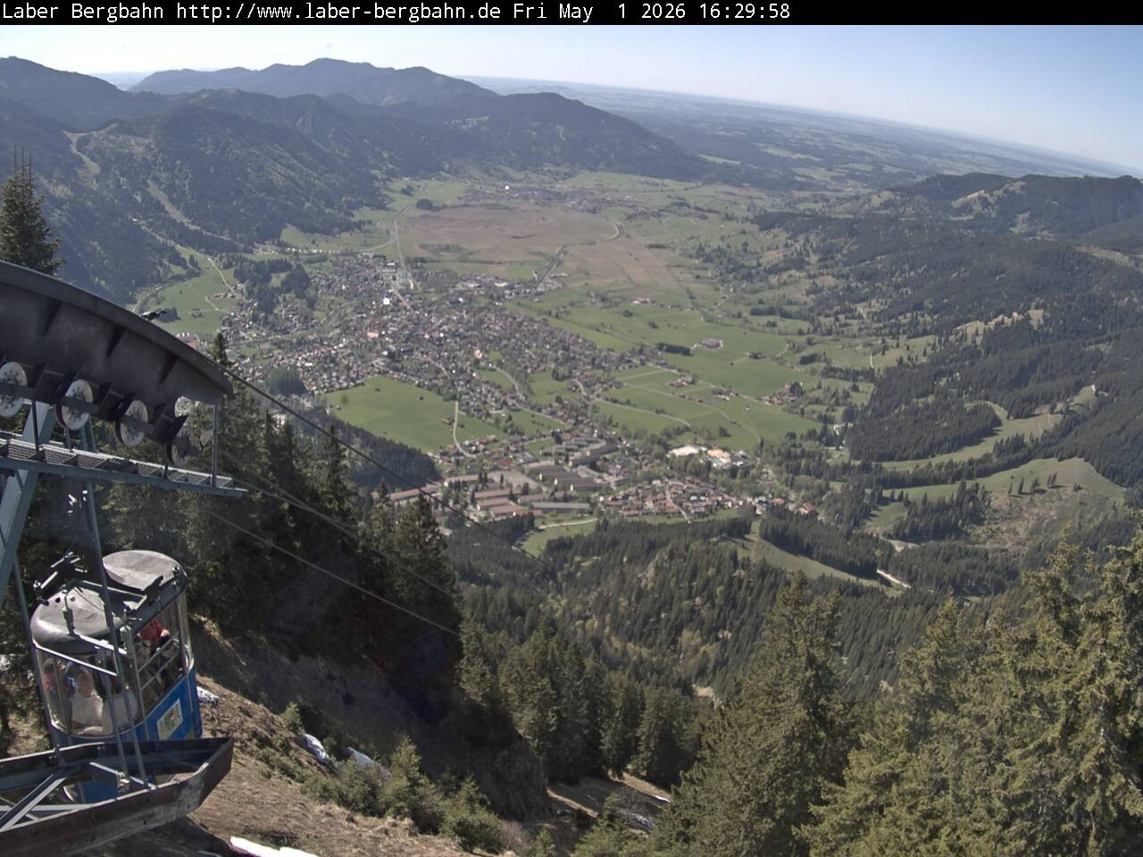 Archiv Foto Webcam Blick auf Oberammergau (Laber Bahn Bergstation)