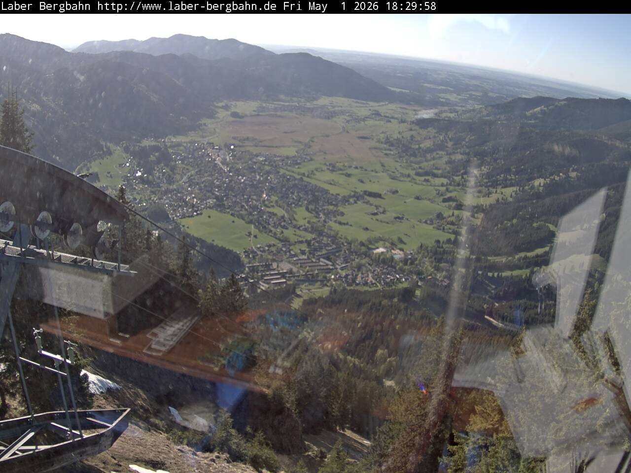 Archiv Foto Webcam Blick auf Oberammergau (Laber Bahn Bergstation)