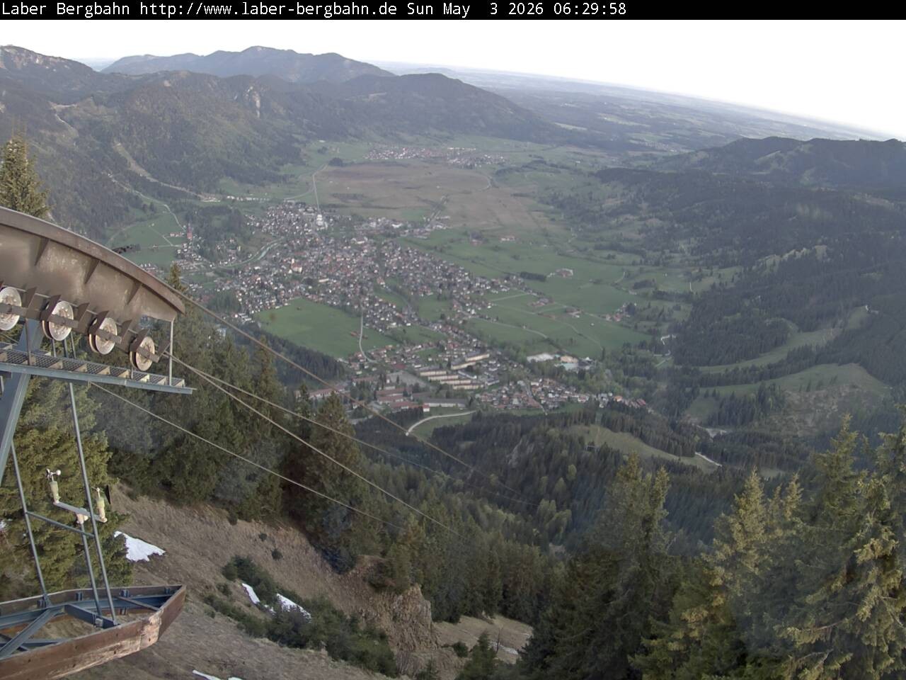 Archiv Foto Webcam Blick auf Oberammergau (Laber Bahn Bergstation)