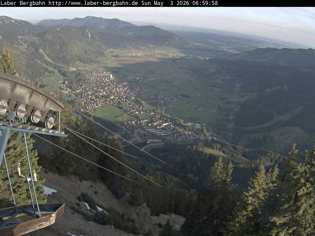 Archiv Foto Webcam Blick auf Oberammergau (Laber Bahn Bergstation)