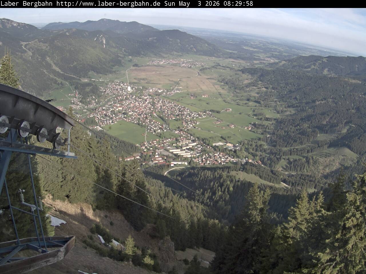 Archiv Foto Webcam Blick auf Oberammergau (Laber Bahn Bergstation)