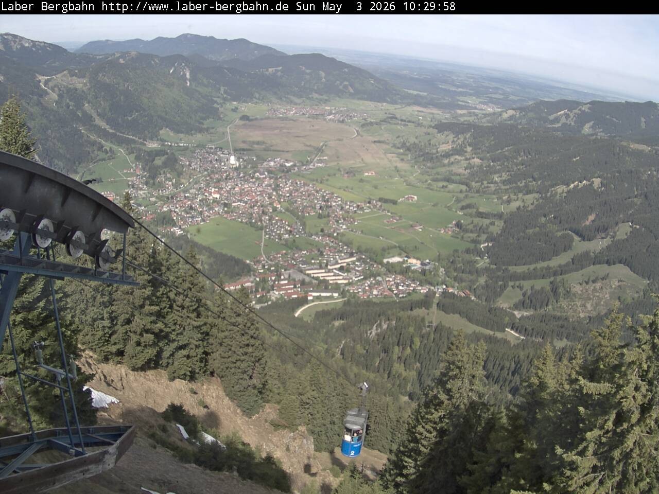 Archiv Foto Webcam Blick auf Oberammergau (Laber Bahn Bergstation)
