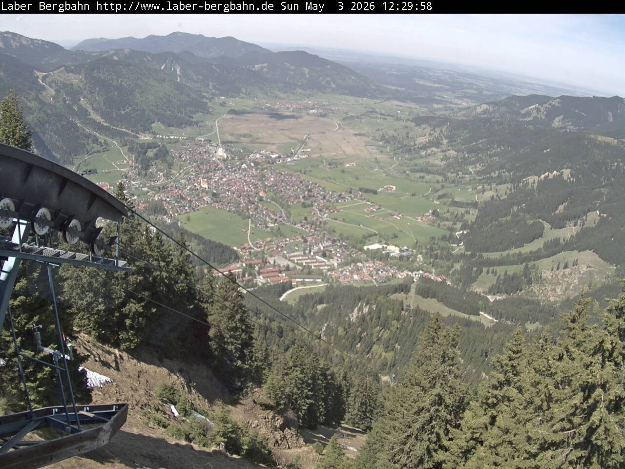 Archiv Foto Webcam Blick auf Oberammergau (Laber Bahn Bergstation)