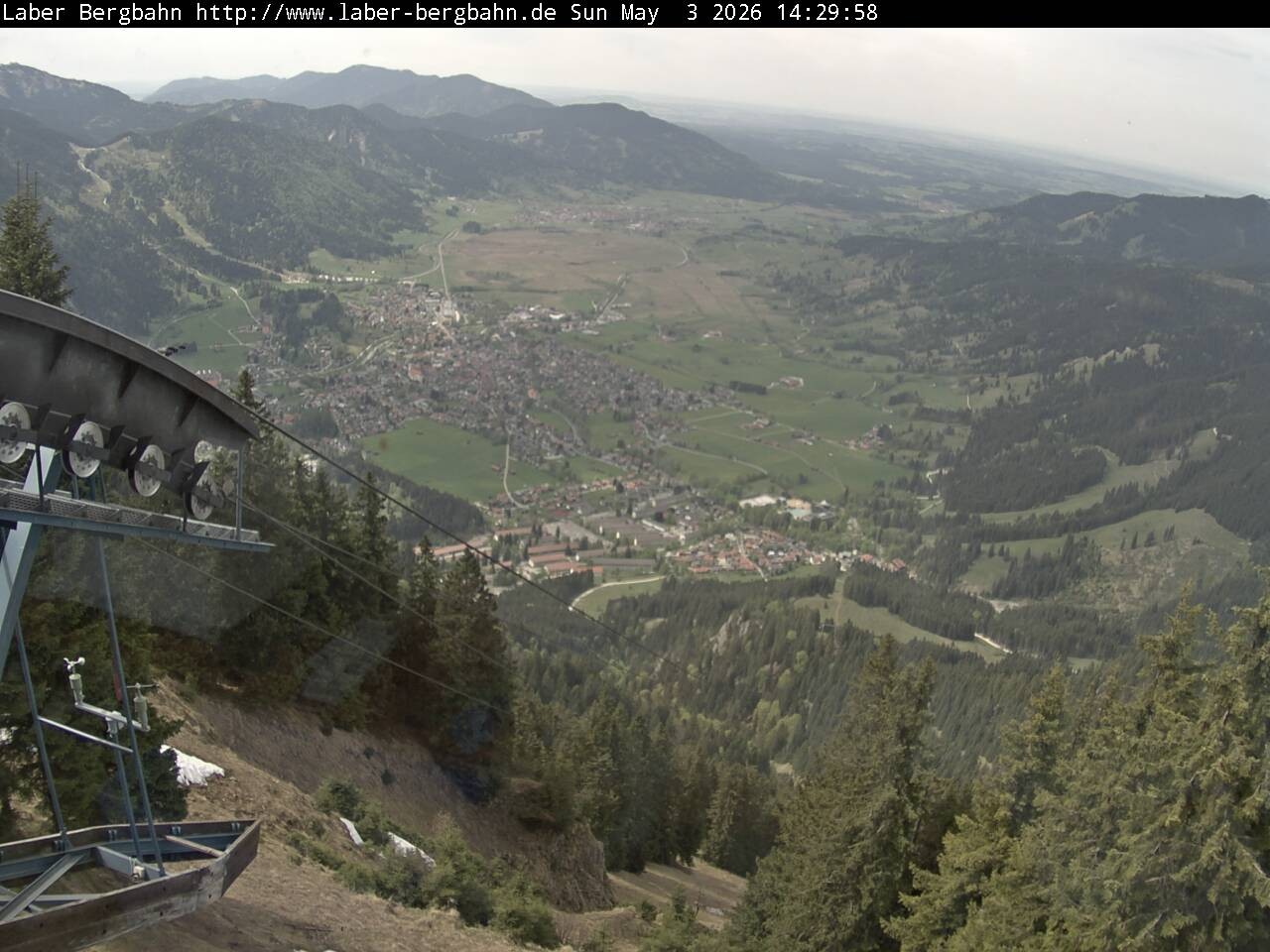 Archiv Foto Webcam Blick auf Oberammergau (Laber Bahn Bergstation)