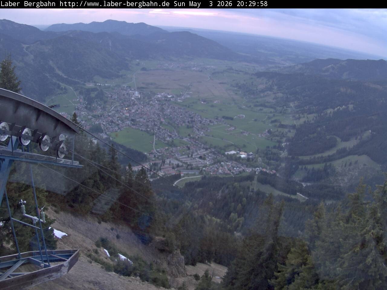 Archiv Foto Webcam Blick auf Oberammergau (Laber Bahn Bergstation)