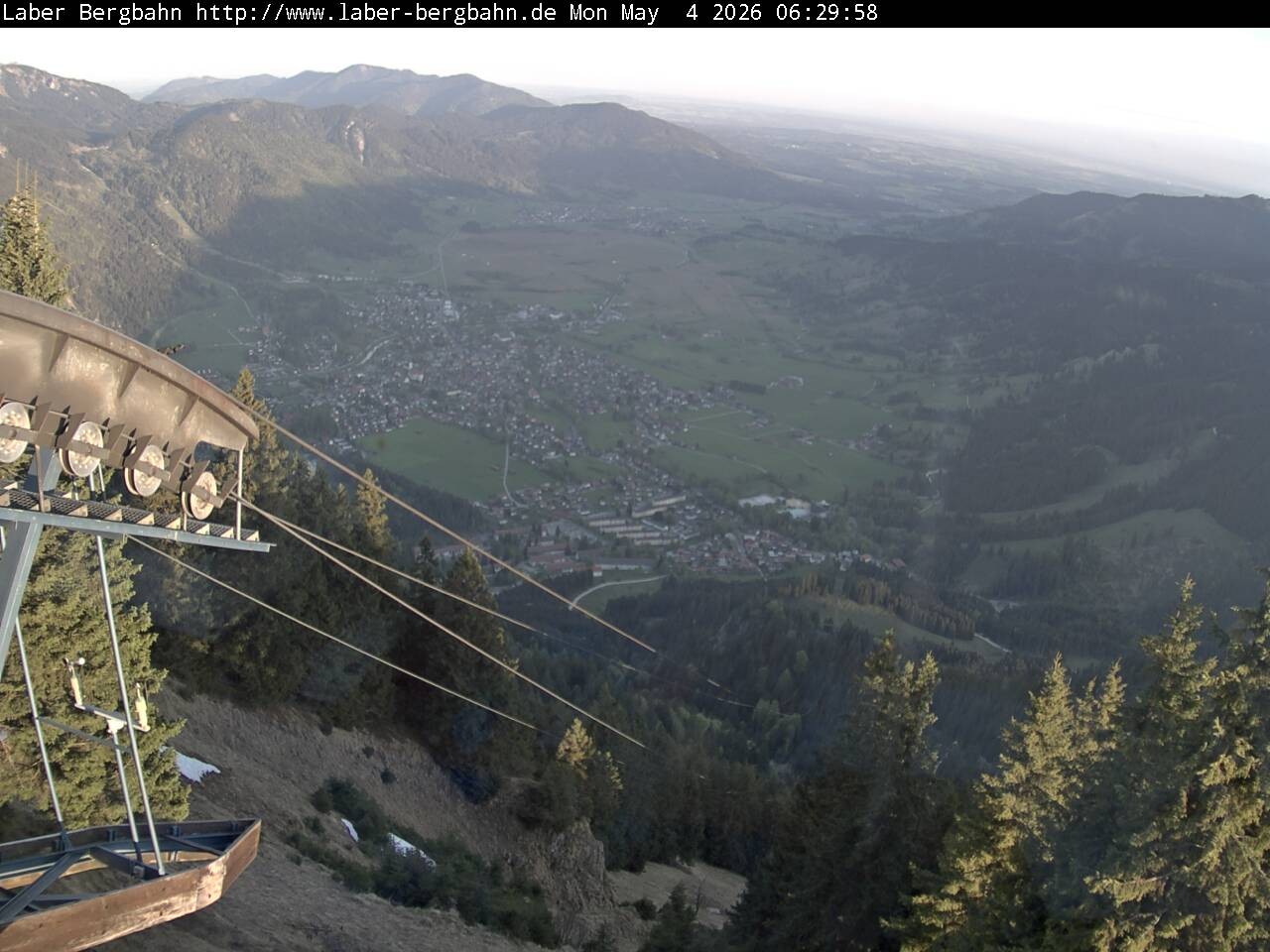 Archiv Foto Webcam Blick auf Oberammergau (Laber Bahn Bergstation)