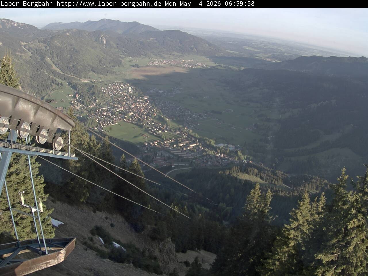Archiv Foto Webcam Blick auf Oberammergau (Laber Bahn Bergstation)