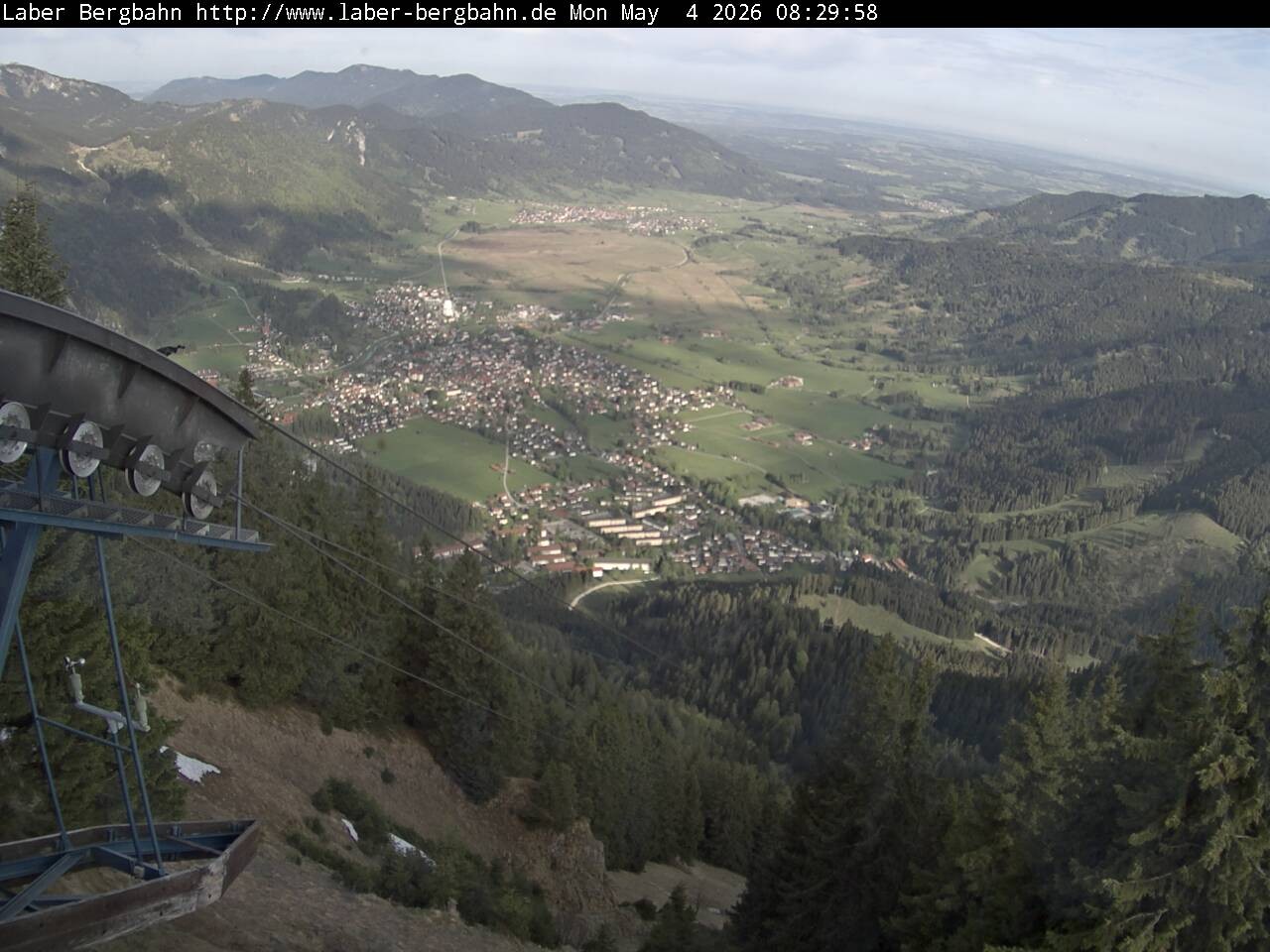 Archiv Foto Webcam Blick auf Oberammergau (Laber Bahn Bergstation)
